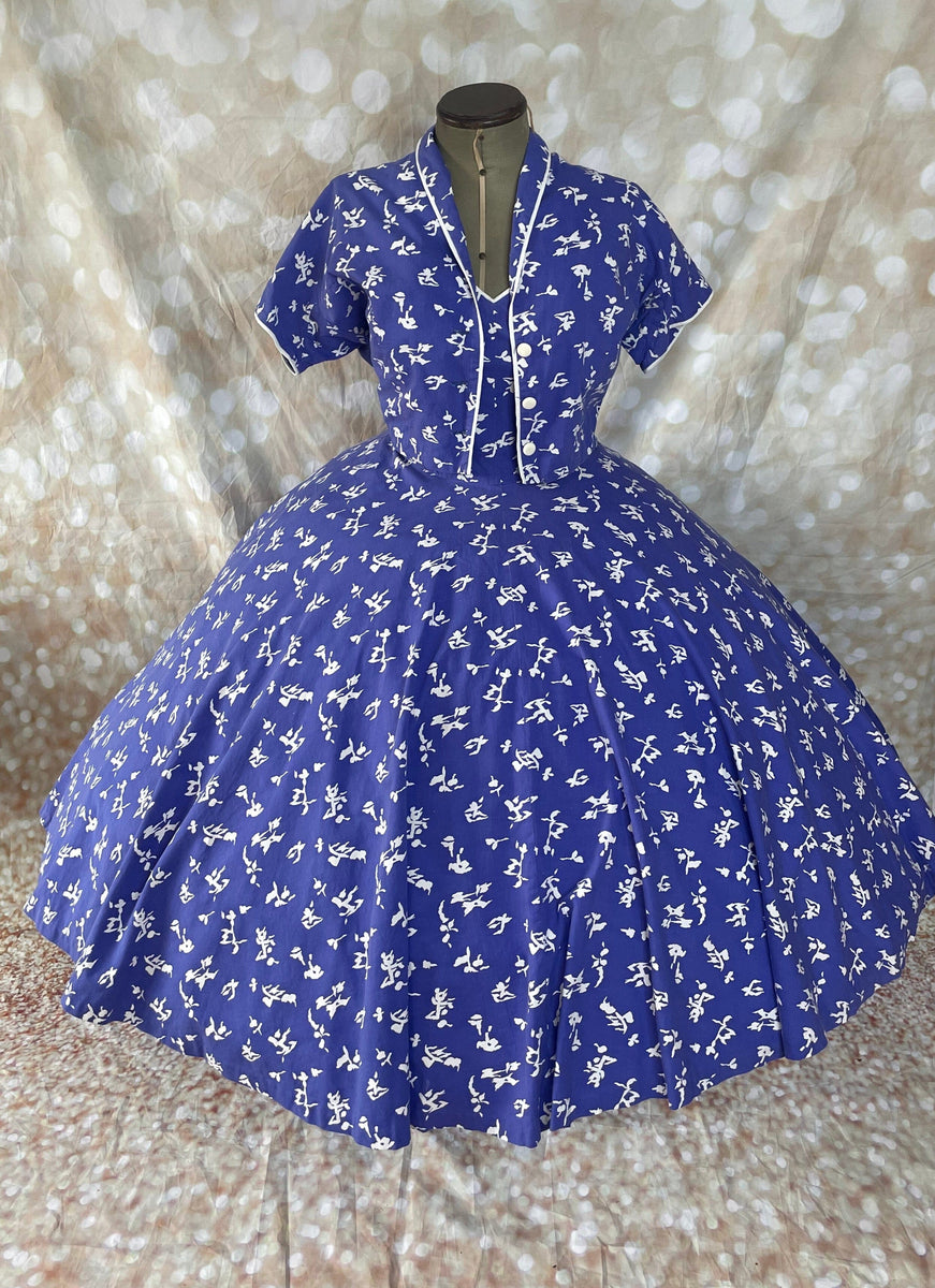 1950s Horrockses Full Circle Sun Dress Jacket Set – Voluptuous