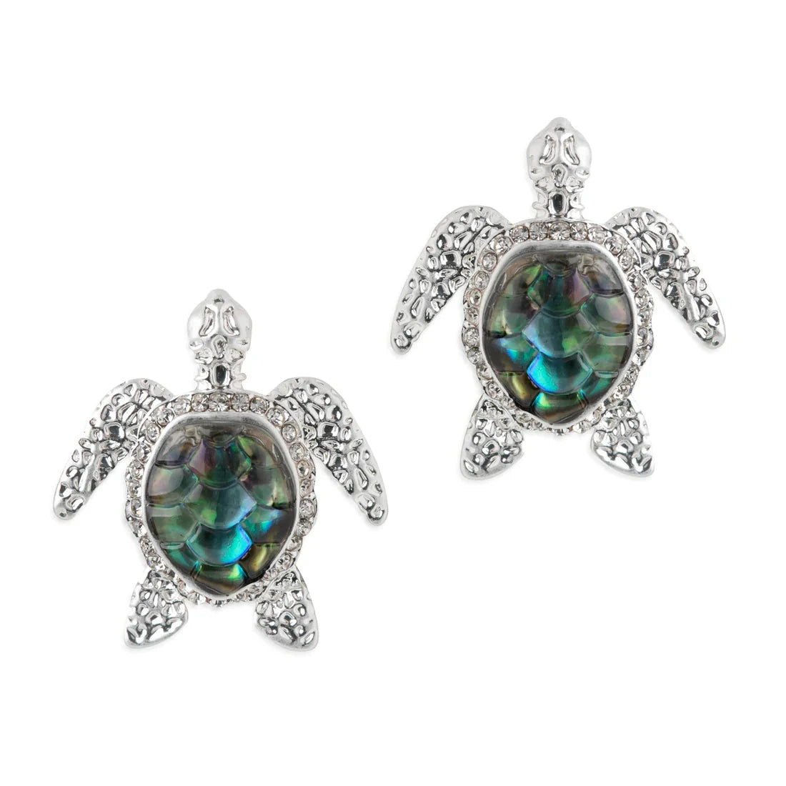 Turquoise Diamond Turtle Earrings Sea Turtle Stud Earrings With