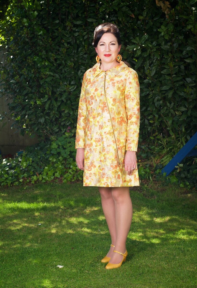 1960s Hildebrand Lurex Boucle Coat Dress Voluptuous Vintage