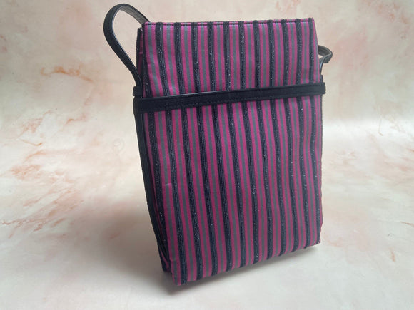 **1980s Ballys Shimmer Stripe Hand Bag Vintage Bag Authentic Vintage One Size Purple 