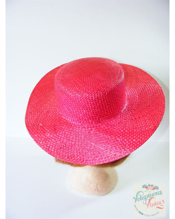 The fabulous Straw Boater Hat in  by Authentic Vintage at Voluptuous Vintage