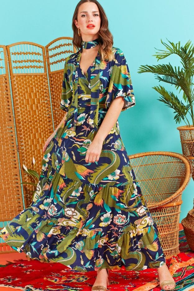 Tilly Dragon Maxi Dress Voluptuous Vintage Tilly Dragon Maxi Dress Voluptuous Vintage