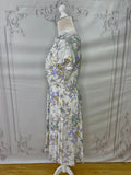 1950s Daisy Flocked Carousel Party Dress Vintage Occasion Wear Authentic Vintage 