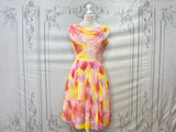 1950s Elinor Gay Silk Sunset Party Dress Vintage Occasion Wear Authentic Vintage 