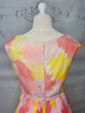 1950s Elinor Gay Silk Sunset Party Dress Vintage Occasion Wear Authentic Vintage 