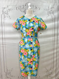 1950s Hawaiian Deadstock Asymmetrical Shirt Dress Vintage Shirt Waister Dress Authentic Vintage 