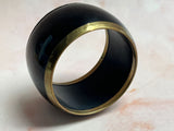 1950s Lacquered Bakelite and Brass Chunky Bangle Vintage Bracelet Authentic Vintage 