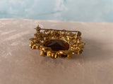 1960s Large Ornate Faceted Czech Glass Brooch Vintage Brooch Authentic Vintage 