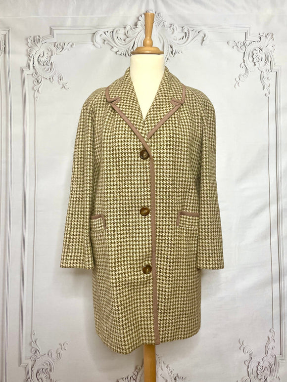 1960s Weatherall Rix Houndstooth Coat Vintage Coat Authentic Vintage Camel Esther 