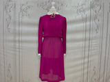 1980s does 40s Chiffon Secretary Dress Vintage Day Dress Authentic Vintage 
