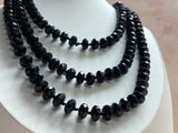 1980s Long Flapper Style Faceted Beads Vintage Necklace Authentic Vintage 