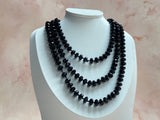 1980s Long Flapper Style Faceted Beads Vintage Necklace Authentic Vintage 