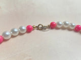 1980s Pink & Pearly Bead Necklace Vintage Necklace Authentic Vintage 
