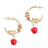 **Apple Blossom & Mouse Hoop Earrings Earrings Bill Skinner Gold One Size 
