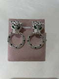 Bejewelled Leopard Drop Earrings Earrings Bill Skinner 