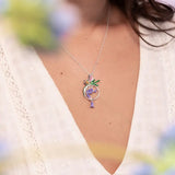 Bluebell And Butterfly Enamel Pendant