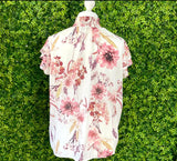 B.Young 70s Inspired High Neck Floral Top RR Top Retro Revibe 