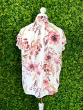 B.Young 70s Inspired High Neck Floral Top RR Top Retro Revibe 