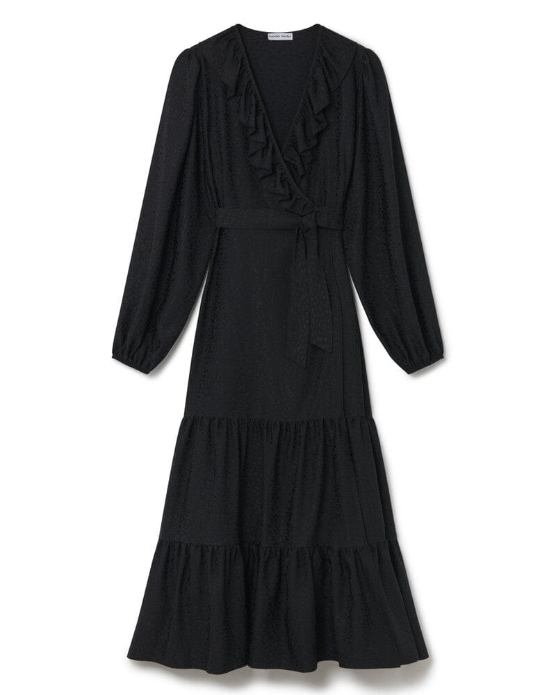 Carrie Jacquard Midi Wrap Dress  Voluptuous Vintage
