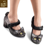 Chocolaticas Chat Noir Mid Heel Mary Jane Pumps Shoes Hot Chocolate Design 