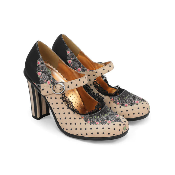 Chocolaticas Doris High Heel Mary Jane Pumps Shoes Hot Chocolate Design 