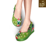 Chocolaticas Naughty Gnome Wedges Shoes Hot Chocolate Design 