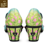 Chocolaticas Secret Garden Mid Heel Mary Jane Pumps Shoes Hot Chocolate Design 