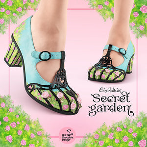 Chocolaticas Secret Garden Mid Heel Mary Jane Pumps Shoes Hot Chocolate Design Multi UK 3 