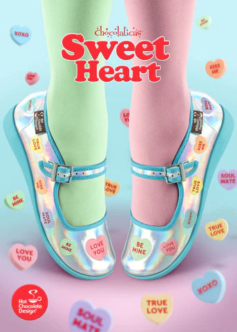 Chocolaticas Sweet Heart Mary Jane Flat Shoes Shoes Hot Chocolate Design Multi UK 4 