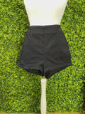 Cooperative High Waist 50s Style Pin-Up Shorts RR Shorts Retro Revibe Black Large 