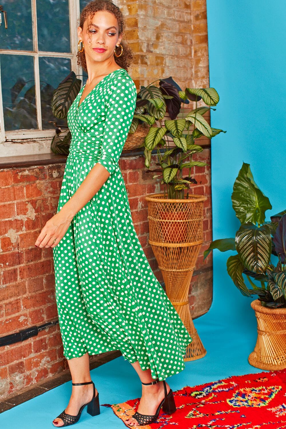crawford maxi dress Crawford Maxi Dot Dress – Voluptuous Vintage
