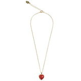 Enamel & Crystal Heart Pendant Necklace Bill Skinner 
