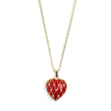 Enamel & Crystal Heart Pendant Necklace Bill Skinner Red One Size 