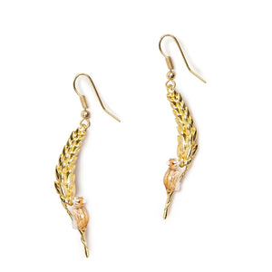 Harvest Mouse & Corn Drop Earrings Earrings Bill Skinner Gold 