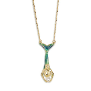 Mermaid Enamel Pendant Necklace Bill Skinner Gold One Size 