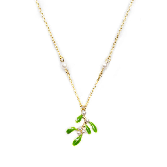 Mistletoe Pendant Necklace Bill Skinner Green 