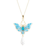 **Pearl Moth Pendant Necklace Bill Skinner Blue One Size 