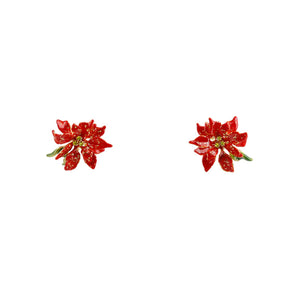 Poinsettia Stud Earrings Earrings Bill Skinner Red 