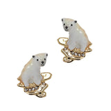 Polar Bear Stud Earrings Earrings Bill Skinner White 