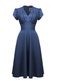 Rowena Swing Dress Dress Pretty Retro Airforce Blue Audrey 