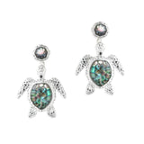 Sparkling Turtle Drop Earrings Earrings Bill Skinner Silver One Size 