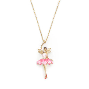 Sugar Plum Fairy Pendant Necklace Bill Skinner Pink 