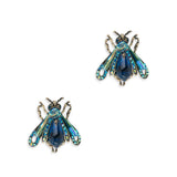 **Vintage Moth Stud Earrings Earrings Bill Skinner Blue One Size 