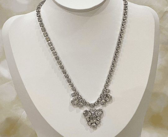 *1950s Crystal Cocktail Necklace Vintage Necklace Authentic Vintage Crystal 