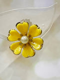 1950s Daisy Flower Lucite & Brass Clip Earrings Vintage Earrings Authentic Vintage Yellow One Size 