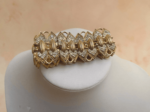 *1950s Diamante Formal Cuff Bracelet Vintage Bracelet Authentic Vintage 