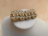*1950s Diamante Formal Cuff Bracelet Vintage Bracelet Authentic Vintage Gold 