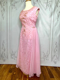 1950s Luxe Sequin Chiffon Evening Gown Vintage Occasion Wear Authentic Vintage 