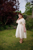 **1950s Pacquita's Organza Occasion Dress With Embroidery Detail Vintage Dress Authentic Vintage 