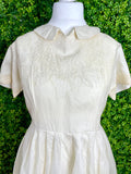 1950s Paquita's Organza Occasion Dress With Embroidery Detail Vintage Dress Authentic Vintage 